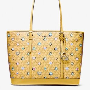 Michael Kors Jet Set Large Printed Signature Logo Tote Shoulder Bag